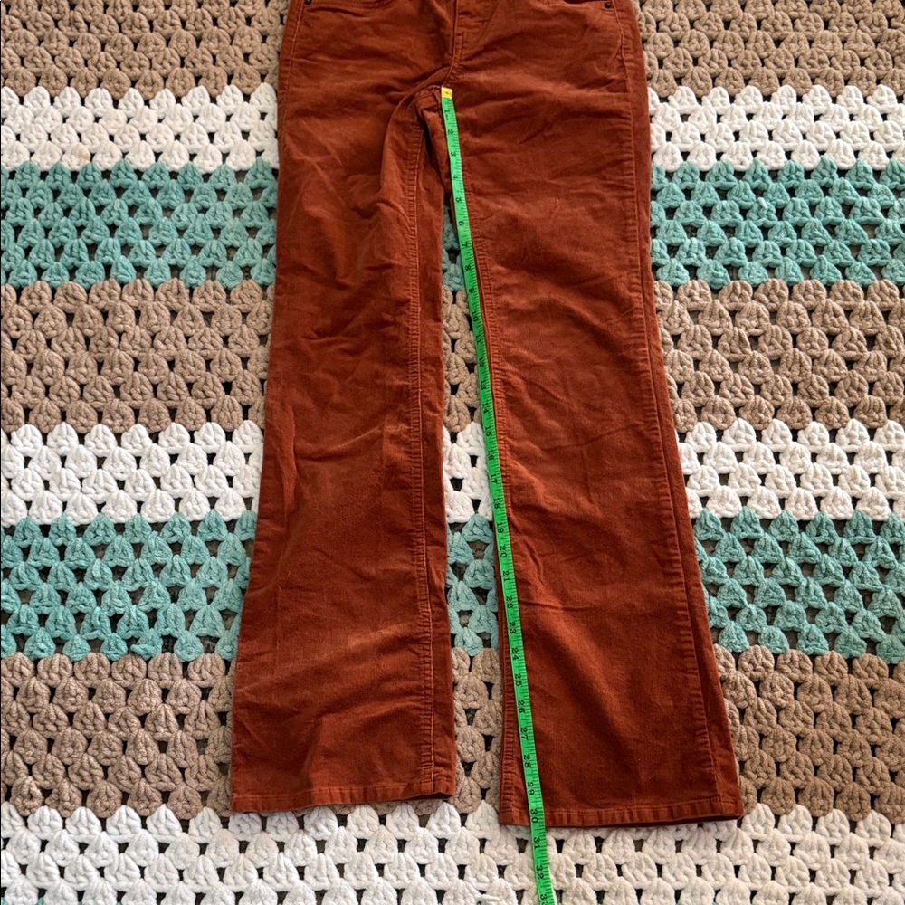 Wild Fable Burnt Orange Brown Corduroy Low Rise Flare Leg Pants Womans sz 00 - Picture 8 of 8